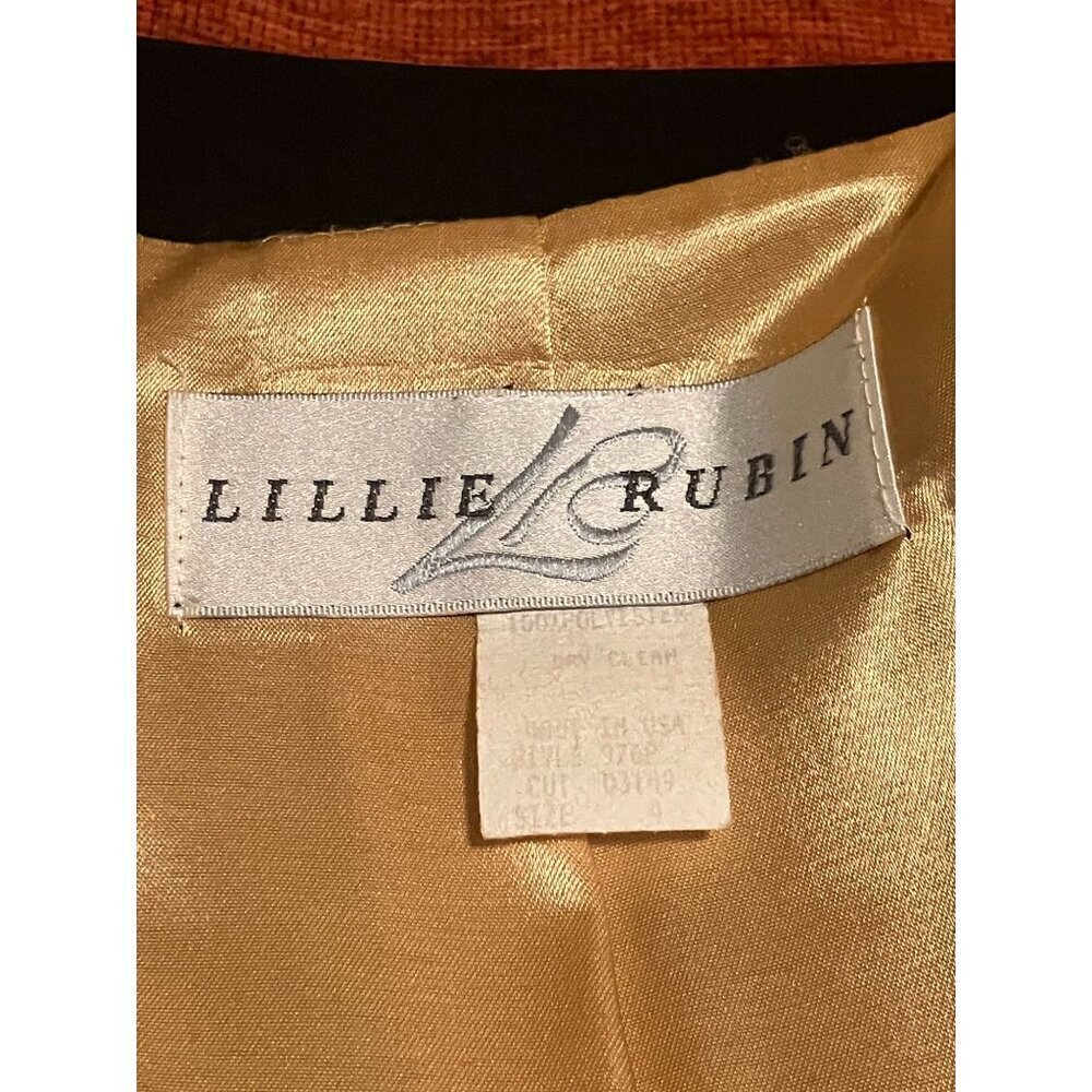 Vintage Lillie Rubin Cropped Jacket 4 Bolero Brocade Satin Octopus Ocean - Picture 8 of 10